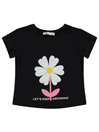 Civil Girls Kız Çocuk Tişört 2-5 Yaş Siyah