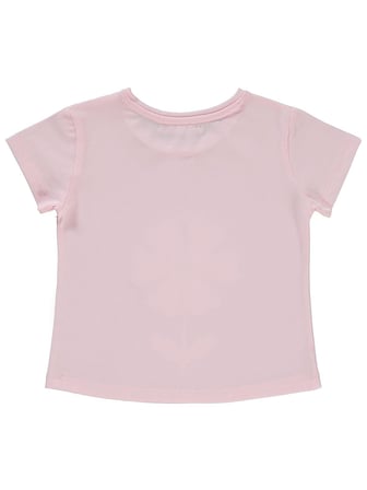 Civil Girls Mobil Çiçek Nakışlı 2-5 Yaş Tişört - Pembe
