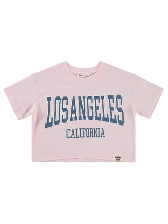 Civil Girls Los Angeles Baskılı 10-13 Yaş Tişört - Pembe