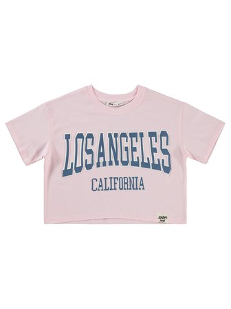 Civil Girls Los Angeles Baskılı 6-9 Yaş Tişört - Pembe