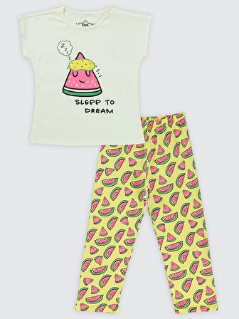 Civil Girls Kız Çocuk Pijama Takımı 6-9 Yaş Açık Sarı
