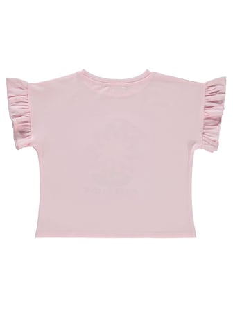 Civil Girls Çiçek Nakışlı 6-9 Yaş Tişört - Pembe