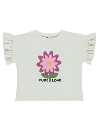 Civil Girls Kız Çocuk Tişört 6-9 Yaş Ekru