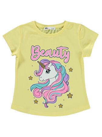 Civil Girls Kız Çocuk Tişört 2-5 Yaş Açık Sarı