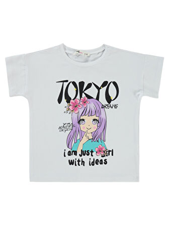 Civil Girls Kız Çocuk Tişört 2-5 Yaş Beyaz