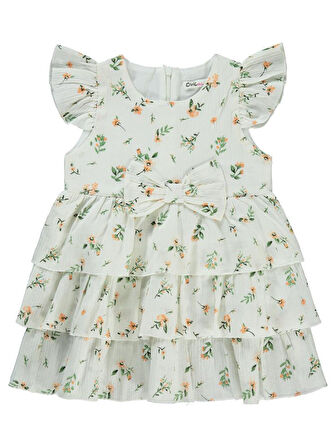 Civil Girls Katkat Etekli 2-5 Yaş Elbise - Beyaz 3-4 Yaş