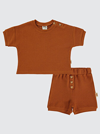 Civil Baby Erkek Bebek Şortlu Takım 6-18 Ay Tarçın