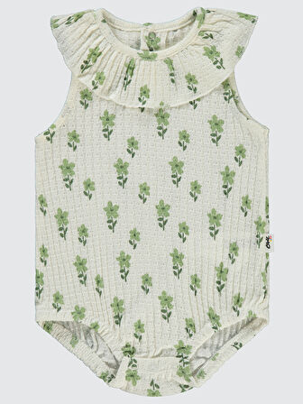 Civil Baby Kız Bebek Patiksiz Tulum 6-18 Ay Krem