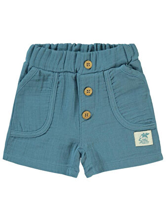 Civil Baby Müslin 6-18 Ay Şort - Mavi 9-12 Ay