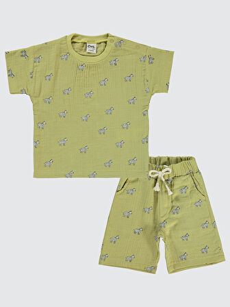 Civil Baby Erkek Bebek Şortlu Takım 6-18 Ay Yeşil