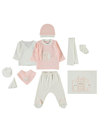 Civil Baby Kız Bebek Zıbın Setleri 0-1 Ay Somon