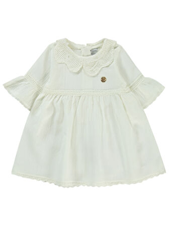 Pierre Cardin Kız Bebek Elbise 6-24 Ay Ekru