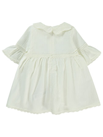 Pierre Cardin Kız Bebek Elbise 6-24 Ay Ekru