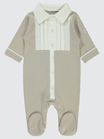 Pierre Cardin Kız Bebek Patikli Tulum 0-3 Ay Bej