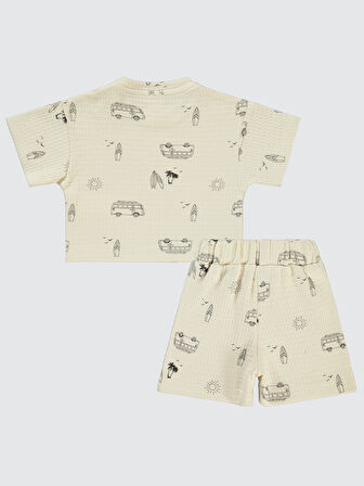 Civil Baby Erkek Bebek Şortlu Takım 6-18 Ay Bej
