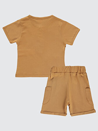 Civil Baby Erkek Bebek Şortlu Takım 6-18 Ay Taba