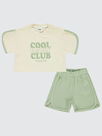 Civil Baby Erkek Bebek Şortlu Takım 6-18 Ay Bej