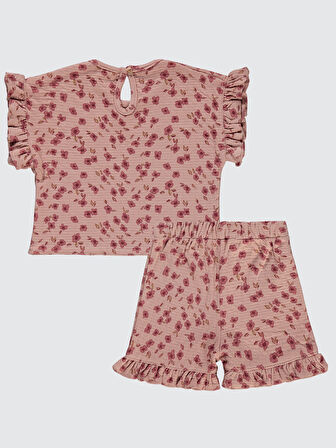 Civil Baby Kız Bebek Şortlu Takım 6-18 Ay Gül Kurusu