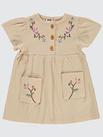 Civil Baby Kız Bebek Elbise 6-18 Ay Bej