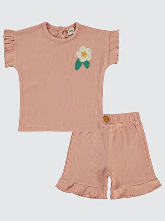 Civil Baby Kız Bebek Şortlu Takım 6-18 Ay Somon