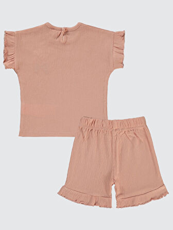 Civil Baby Kız Bebek Şortlu Takım 6-18 Ay Somon