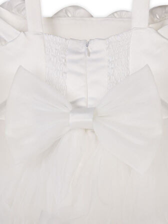 Civil Girls Güllü  2-5 Yaş Abiye - Beyaz3-4 Yaş