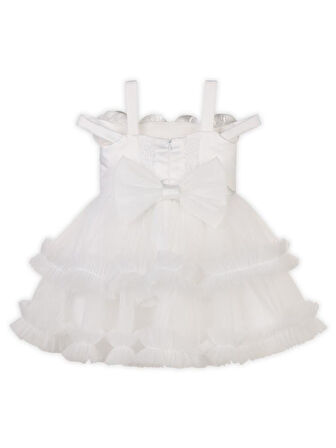 Civil Girls Güllü  2-5 Yaş Abiye - Beyaz4-5 Yaş