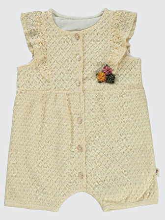 Civil Baby Kız Bebek Patiksiz Tulum 6-18 Ay Ekru