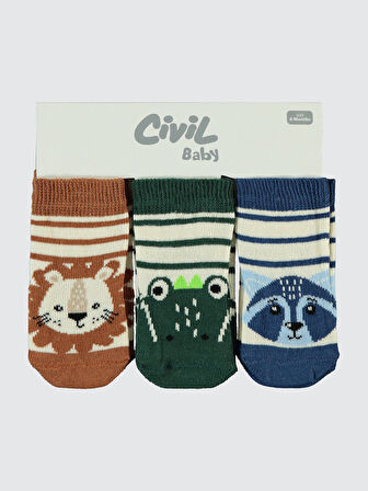 Civil Baby Erkek Bebek 3'lü Çorap Set 6-18 Ay Yeşil