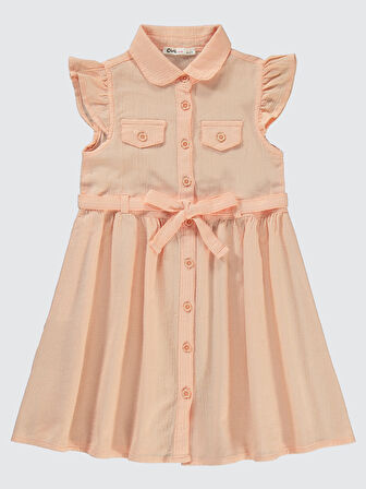 Civil Girls Kız Çocuk Elbise 6-9 Yaş Somon