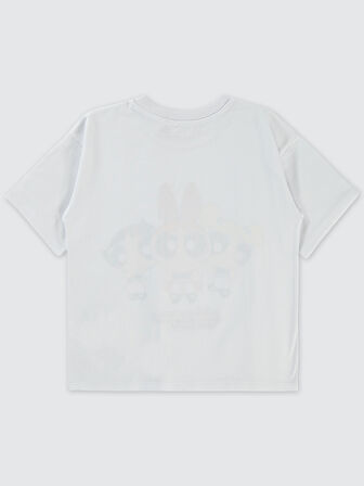 Powerpuff Girls Kız Çocuk Tişört 6-9 Yaş Beyaz