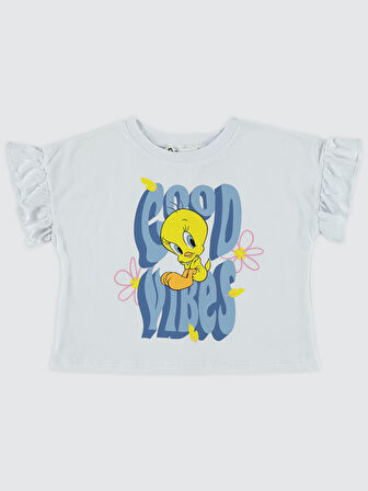Tweety Kız Çocuk Tişört 2-5 Yaş Beyaz