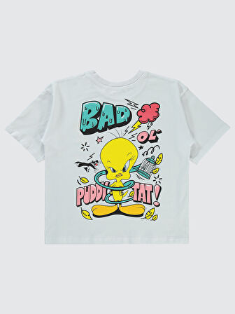 Tweety Kız Çocuk Tişört 10-13 Yaş Beyaz