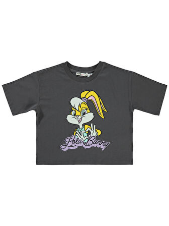 Lola Bunny Kız Çocuk Tişört 6-9 Yaş Füme