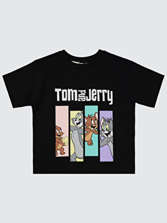 Tom And Jerry Kız Çocuk Tişört 2-5 Yaş Siyah