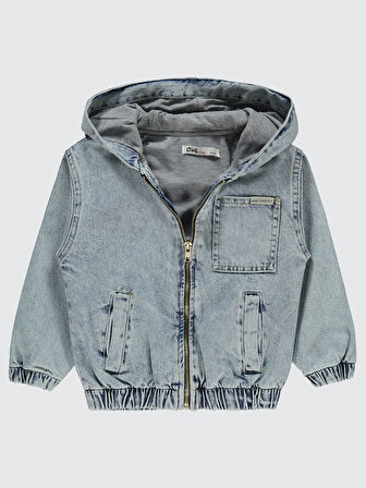 Civil Girls Kız Çocuk Kapüşonlu Ceket 2-5 Yaş Açık Mavi