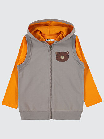 Civil Boys Erkek Çocuk Yelekli Sweatshirt 2-5 Yaş Gri