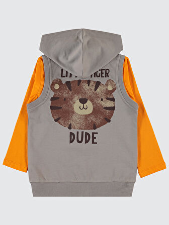 Civil Boys Erkek Çocuk Yelekli Sweatshirt 2-5 Yaş Gri