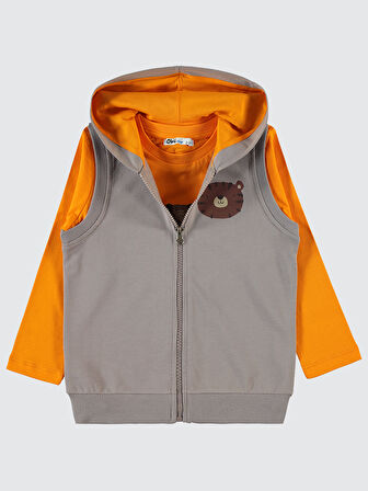 Civil Boys Erkek Çocuk Yelekli Sweatshirt 2-5 Yaş Gri