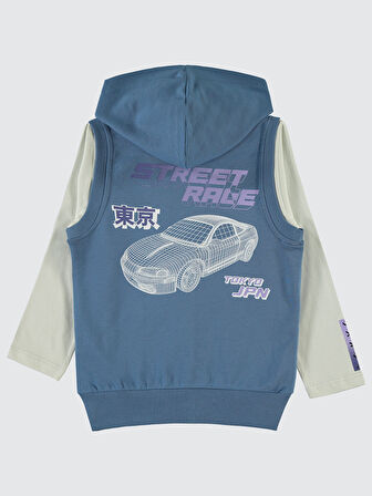 Civil Boys Erkek Çocuk Yelekli Sweatshirt 2-5 Yaş İndigo