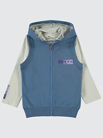 Civil Boys Erkek Çocuk Yelekli Sweatshirt 2-5 Yaş İndigo