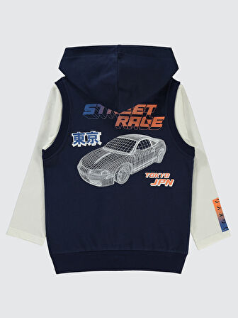 Civil Boys Erkek Çocuk Yelekli Sweatshirt 2-5 Yaş Lacivert