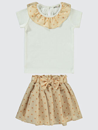 Civil Girls Kız Çocuk Takım 2-5 Yaş Ekru