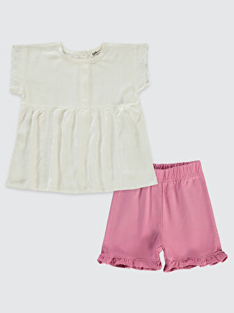 Civil Girls Kız Çocuk Takım 2-5 Yaş Ekru