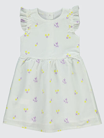 Civil Girls Kız Çocuk Elbise 6-9 Yaş Ekru