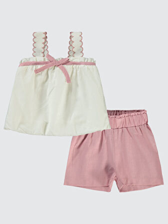Civil Baby Kız Bebek Şortlu Takım 6-18 Ay Ekru