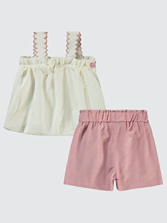 Civil Baby Kız Bebek Şortlu Takım 6-18 Ay Ekru