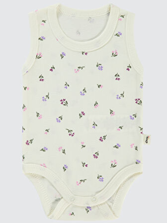 Civil Baby Kız Bebek Çıtçıtlı Badi 1-36 Ay Ekru