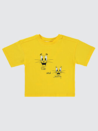 Tom And Jerry Erkek Çocuk Tişört 2- 5 Yaş Sarı