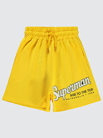Süperman Erkek Çocuk Şort 10-13 Yaş Sarı
